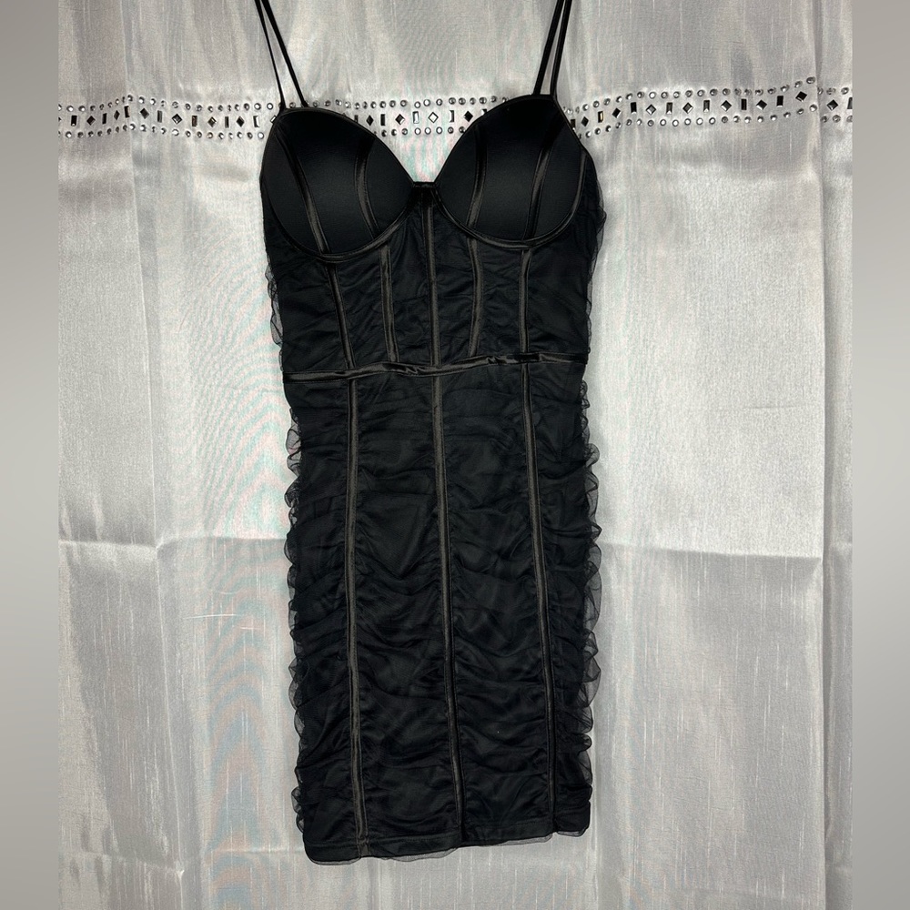 Black going out dress with ruffles